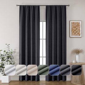 Black Curtains 63 Inch Length 2 Panels, Light-Filtering Curtain Drapes, Soft & Privacy Curtains for Bathroom/Bedroom Rod Pocket (Each 40 W x 63 L, 2 Panels Set, Black)