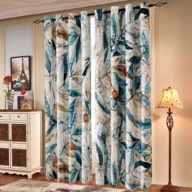 Light Flitering Curtains 52Wx84L, Room Darkening Vibrant Floral Drapes, 50% Blackout, Semi Sheer Boho Farmhouse Curtains for Living Room, Brown
